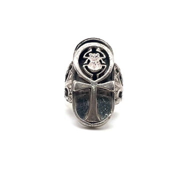 Vintage Ankh & Scarab Egyptian Hieroglyphics Ring