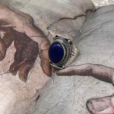 Modern Pebbled Lapis Lazuli Ring