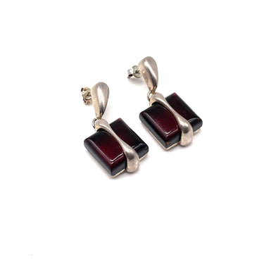 Modern Square Amber Earrings