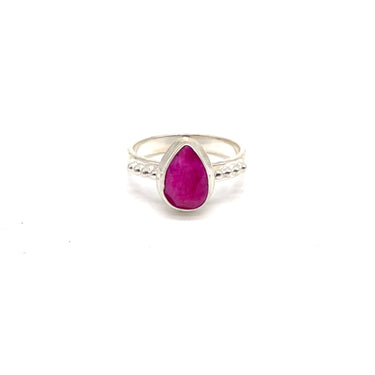 Pink Tear Drop Gemstone Ring