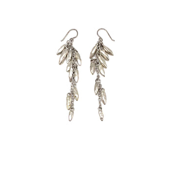 Hand Hammered Dangled Pellet Earrings