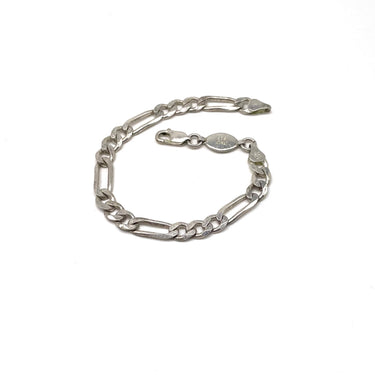 ITALY Stamped Figaro Link Chain Bracelet