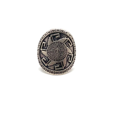 MEXICO Stamped Mayan Sun Ring