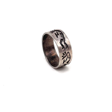 Oxidized Kokopelli Wrap Around Ring