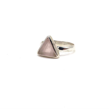 Rose Quartz Triangle Ring