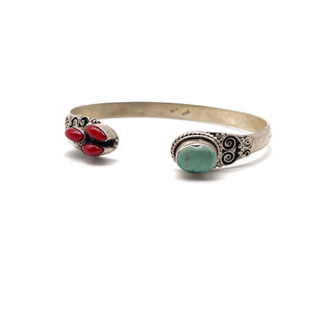 Coral & Turquoise Cuff Bracelet