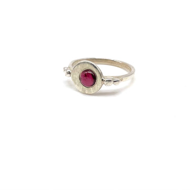 Modern Petite Bezal Set Ruby Ring