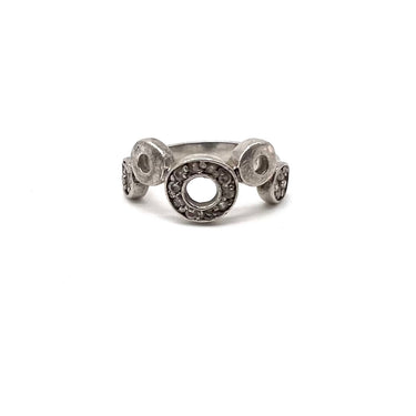 Open Work C Z Circle Band Ring