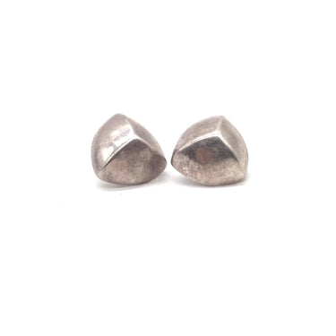 Puffed Pyramid Stud Earrings