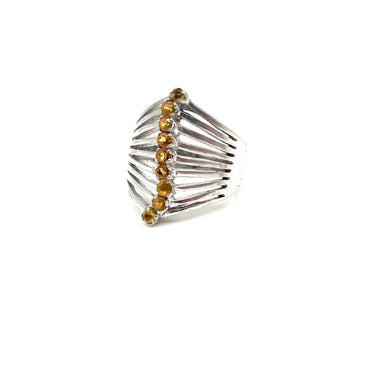 Modern Stacked Yellow Citrine Ring