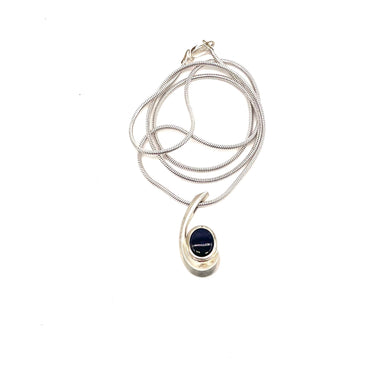 Modernist Labradorite Pendant Statement Necklace