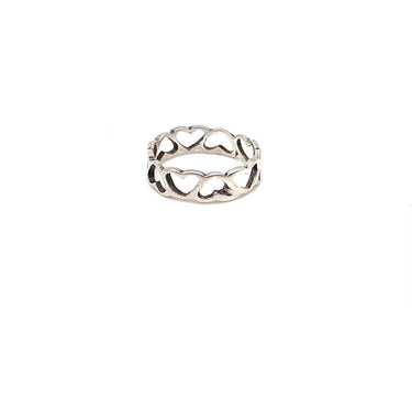 Modern Open Work Heart Ring