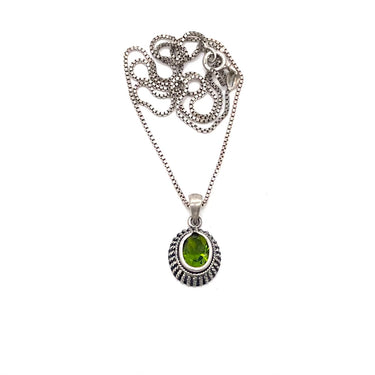 Pebbled Peridot Pedant Necklace