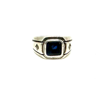 Modern Blue Sapphire Statement Ring
