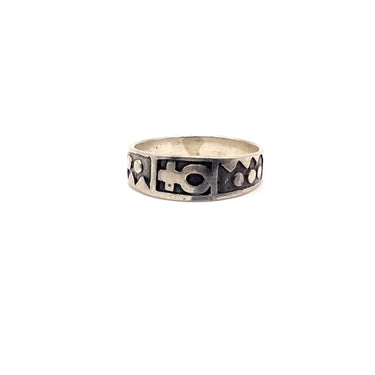 Pebbled Ankh Ring