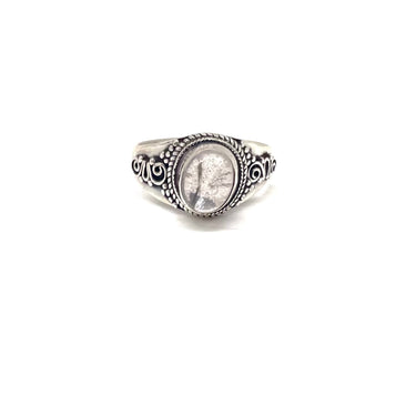 Ornate Clear Moonstone Ring