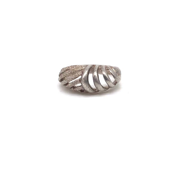 Modern Split Open Work Ribbed Band Ring