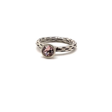 Petite Pebbled Pink C Z Ring