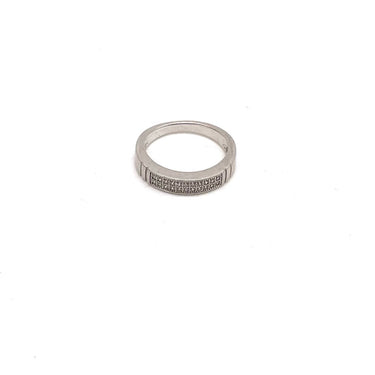 Modern Stackable C Z Inlay Ring