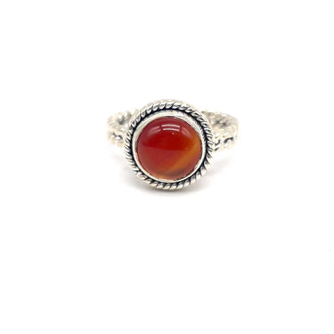 Rope Trimmed Carnelian Ring