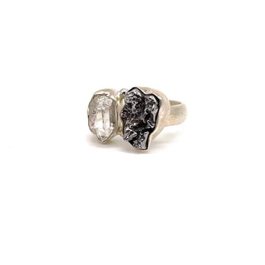 Modern Double Natural Quartz Ring