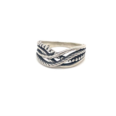 Open Work Pebbled Band Ring