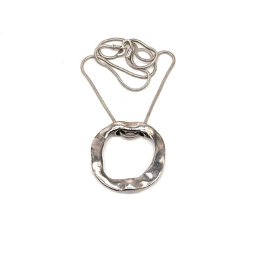 Designer Hand Hammered Open Work Statement Necklace