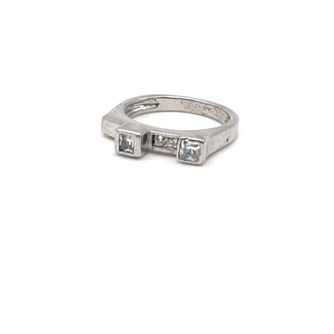 Petite Modern Stacked C Z Ring