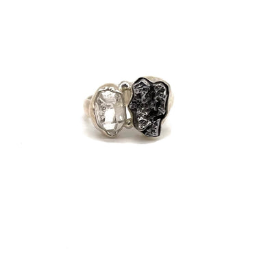 Modern Double Natural Quartz Ring