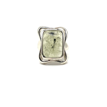 Waved Edge Rutilated Quartz Ring