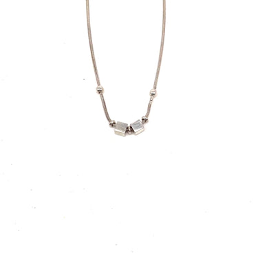 Minimal Cube & Orb Necklace