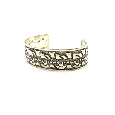 Vintage Modern Geometric Overlay Cuff Bracelet