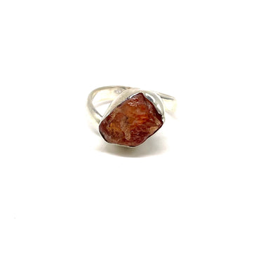 Raw Cut Amber Ring