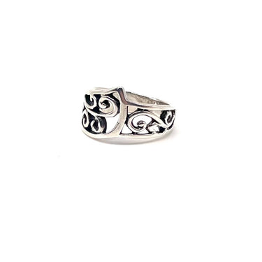 Vintage Spiral Filigree Open Work Tapered Ring