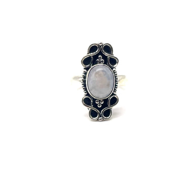 Ornate Oval Moonstone Ring