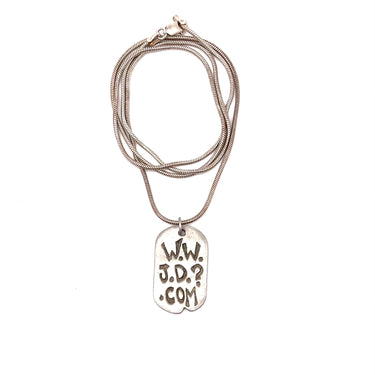 WWJD Dog Tag Pendant Necklace