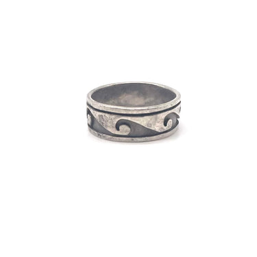 Oxidized Wave Band Ring