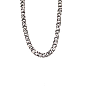 ITALY Stamped Oxidized Cuban Link Necklace