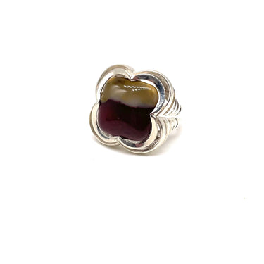 Modern Clover Agate Ring