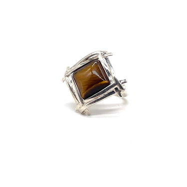 Modern Double Trim Tiger’s Eye Ring