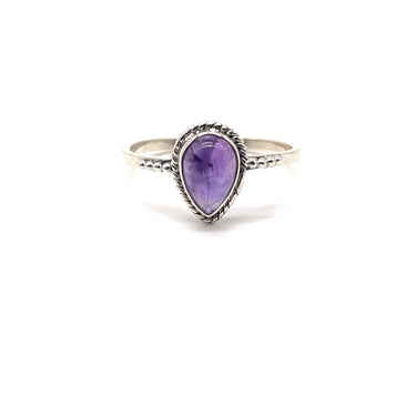 Petite Amethyst Teardrop Ring