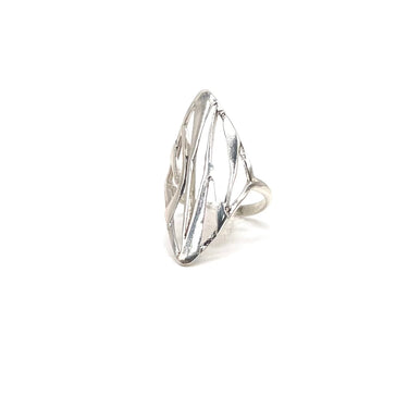 Open Work Free Form Pointed Ring