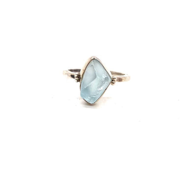Raw Cut Aqua Quartz Ring