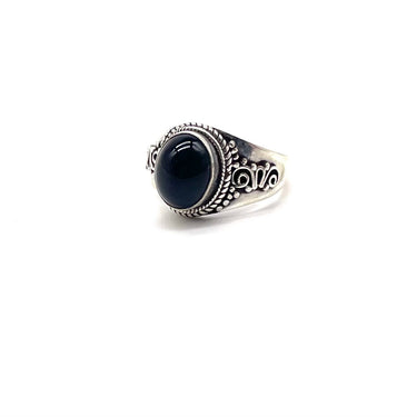 Ornate Oval Onyx Ring