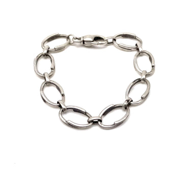 Modern Oval Shaped Open Work Link Bracelet