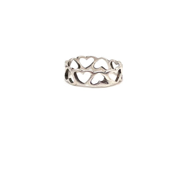 Modern Open Work Heart Ring