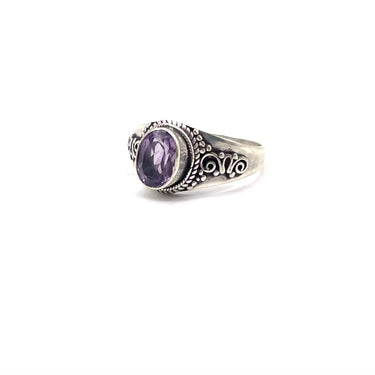 Ornate Oval Amethyst Ring