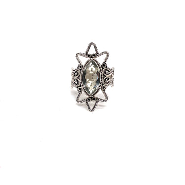 Ornate Trimmed Prasiolite Ring