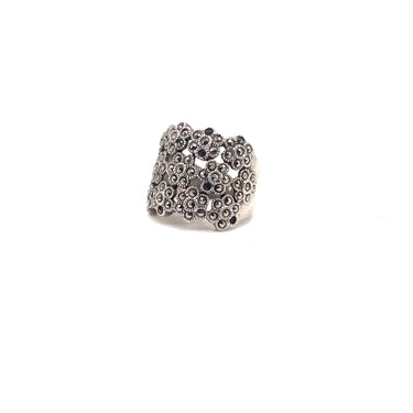 Modern Marcasite Floral Ring