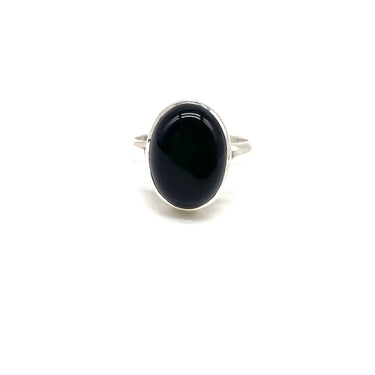 Minimalist Oval Onyx Ring